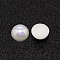 Pearlized ABS Cabochons, Flat Round, White, 8x4mm, 60pcs/bag