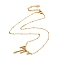 304 Stainless Steel Necklace, Droplet Lava, Golden, 16-1/2 inch(42cm)