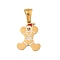 Christmas Theme 304 Stainless Steel Pendants, with Enamel, Golden, Santa Claus Letter Charm, Letter X, 16x12x1.5mm, Hole: 6x3mm
