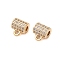 Brass Micro Pave Clear Cubic Zirconia Tube Bails, Golden, 8x7.5x5mm, Hole: 1.4mm, Inner Diameter: 2mm