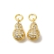 Rack Plating Brass Micro Pave Cubic Zirconia Charms, with Jump Ring, Long-Lasting Plated, Lead Free & Cadmium Free, Peanut, with Jump Ring, Golden, 11.5x6.5x5mm, Hole: 3mm
