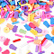 Handmade Polymer Clay Cabochons, Mixed Shapes, Mixed Color, 2.5~10x1~5x0.3~2mm, Hole: 2mm