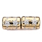 Electroplate Glass Beads, Column with Starfish Pattern, Dark Goldenrod, 11.5~12x8~8.5mm, Hole: 1.2~1.4mm