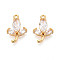 Brass Micro Pave Cubic Zirconia Pendants, Flower, Real 18K Gold Plated, 15.5~16x10.5x4mm, Hole: 1.4mm