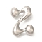 Rack Plating Brass Beads, Balloon Letter, for Personalized Name Necklaces Making, Long-Lasting Plated, Lead Free & Cadmium Free, Platinum, Letter Z, 23.5x17.5x6.5mm, Hole: 2mm