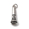 Brass Pendants, Microphone, with Jump Ring, Cadmium Free & Lead Free, Rack Plating, Long-Lasting Plated, Platinum, 25x7.5x6.5mm, Hole: 3.5mm
