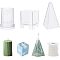 Plastic Candle Molds Sets, for Candle Making Tools, with Eco-Friendly Candle Wick, Cotton Cord, Clear, 10.8x5.7x5.7cm, 8.6mm, 6.4x5.6x5.6cm, 3pcs/set