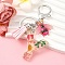 Resin & Acrylic & Faux Suede Tassel Keychain, with Alloy Clasp and Iron Rings, Letter Y, 10cm