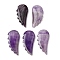 Natural Amethyst Pendants, Wing Charms, 43~43.5x20~20.5x18~18.5mm, Hole: 1.5mm