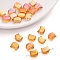 10Pcs Electroplate Glass Beads, Cat, Orange, 10x8mm, Hole: 1mm