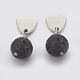 Natural Mixed Stone Beads Ear Studs EJEW-JE02893-2