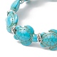 Dyed Synthetic Turquoise Tortoise Beaded Stretch Bracelet for Women BJEW-JB09310-01-2