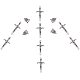 Pandahall elite 10 juego ovalado de estilo tibetano 1/2 piezas centrales de Rosario virgen eslabones de araña con colgantes de cruz crucifijo PALLOY-PH0009-01-5