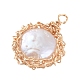 Colgantes de perlas keshi de perlas barrocas naturales PALLOY-JF00421-03-2