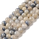 Brins de perles rondes en dumortiérite naturelle bleu blanc G-E265-01A-2