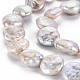 Naturales keshi abalorios de perlas hebras PEAR-S018-03C-4