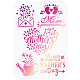 FINGERINSPIRE Happy Mother's Day Painting Stencil 11.7x8.3 inch Hollow Out Flower Kettle Craft Stencil Reusable Footprints Love Envelope Stencil Template for Painting on Scrapbook Fabric Tiles DIY-WH0396-0041-1