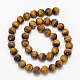 Yellow Tiger Eye Frosted Round Bead Strands G-N0166-45-10mm-3
