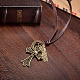 Punk Style Adjustable Leather Necklaces NJEW-BB18107-B-10
