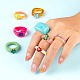 9pcs 9 anillos de dedo de resina de estilo RJEW-LS0001-07-6