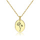 304 Stainless Steel Birth Month Flower Pendant Necklace HUDU-PW0001-034H-1