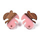 Accessoires de boucles d'oreilles en résine et bois de noyer MAK-N032-027A-4
