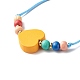 Joli bracelet de perles en bois coeur pour enfant BJEW-JB06753-01-6