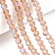 Chapelets de perles en verre électroplaqué EGLA-A034-T4mm-L22-4