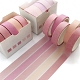 5 ロール 5 スタイル紙装飾マスキングテープ  DIYスクラップブッキング用  ピンク  10x1mm  約3m /ロール  1ロール/スタイル TAPE-D001-01A-1