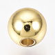 真鍮製スペーサービーズ  ラウンド  ゴールドカラー  6x5mm  穴：1.8mm X-KK-Q738-6mm-03G-1