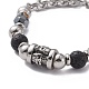 Mixed Gemstone Beaded Stone Bracelet for Girl Women BJEW-F418-08-4