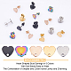 DICOSMETIC 30Pcs 5 Colors 9mm Stainless Steel Heart Shape Stud Earring Findings with Earring Backs Vacuum Plating Stud Earrings Matte Finish Love Stud Earrings for DIY Jewelry Making Craft EJEW-DC0001-01-4