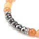 Bracelet extensible perlé de pierres précieuses naturelles et d'hématite synthétique BJEW-JB08179-6