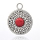 Antique Silver Plated Alloy Gemstone Synthetic Turquoise Big Pendant PALLOY-J277-02AS-1