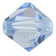 チェコガラスビーズ  多面カット  双円錐形  lt.sapphire  直径8mm  穴：1mm  144個/袋 302-8mm211-1
