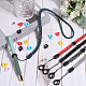 GORGECRAFT 41PCS Anti-Lost Necklace Lanyard Set Including 5PCS Anti-Loss Pendant Nylon Strap String Holder with 36PCS 6 Colors Silicone Rubber Rings for Office Key Chains Outdoor Activities DIY-GF0008-26-4