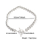 Bracelets extensibles à perles rondes en argent sterling plaqué rhodium 925 pour femmes DS4468-1-5