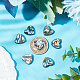 Beebeecraft 10 pz/scatola perline di conchiglia abalone a forma di cuore perline di conchiglia paua fascini colorati di goccia per l'orecchino della collana creazione di gioielli fai da te SHEL-BBC0001-02-4
