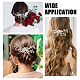 GORGECRAFT Bridal Wedding Hair Comb Silver Flower Rhinestone Pearl Headpiece Crystal Pins Side Comb for Bride Bridesmaid Wedding Dinner Party Dress Hair Coiffure Jewelry Accessories AJEW-WH0291-29-5