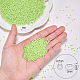 オーナランドガラスシードビーズ  グレードA  焼き付け塗料  不透明色  ラウンド  芝生の緑  2x1.5mm  穴：0.7mm  約11200個/袋 SEED-OL0001-04-04-3