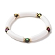 Bracelet extensible en perles de tube incurvé en acrylique avec coeur pour femme BJEW-JB07586-3