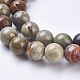 Chapelets de perles de feuille d'argent en jaspe naturel G-J346-36-10mm-3