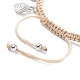 Bracelet de cheville en perles synthétiques turquoise tressées AJEW-AN00483-5