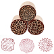 Olycraft 3 pièces 3 styles ronds en bois traditionnels chinois timbres de gâteau de lune AJEW-OC0004-19B-1