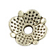 4 -petal tibetischen Stil Legierung Blume Perlenkappen TIBE-S222-AS-RS-2