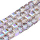 Electroplate Transparent Glass Beads Strands EGLA-N002-28-C01-1