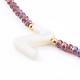 Natural Shell Letter Pendant Necklaces NJEW-JN03349-05-2