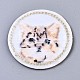 Round with Cat Appliques DIY-S041-025-2