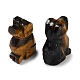 天然タイガーアイ彫刻癒しの置物  レイキエネルギーストーンのディスプレイ装飾  犬  18~18.5x13x27~28mm G-B062-03B-2