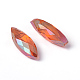 Faceted Horse Eye Electroplate Transparent Glass Beads X-EGLA-R073-01-4